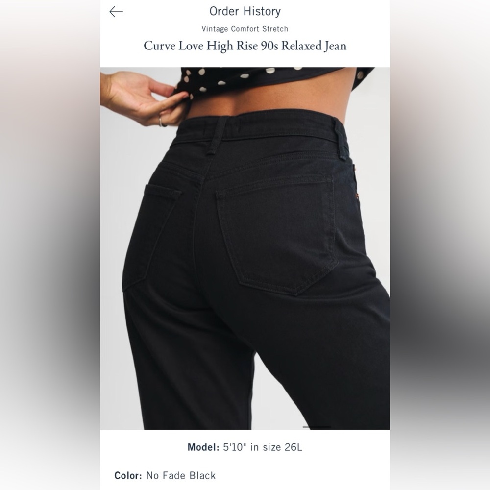 Abercrombie & Fitch Curve Love High-Rise 90s Relaxed Black Jeans - Picture 4 of 6